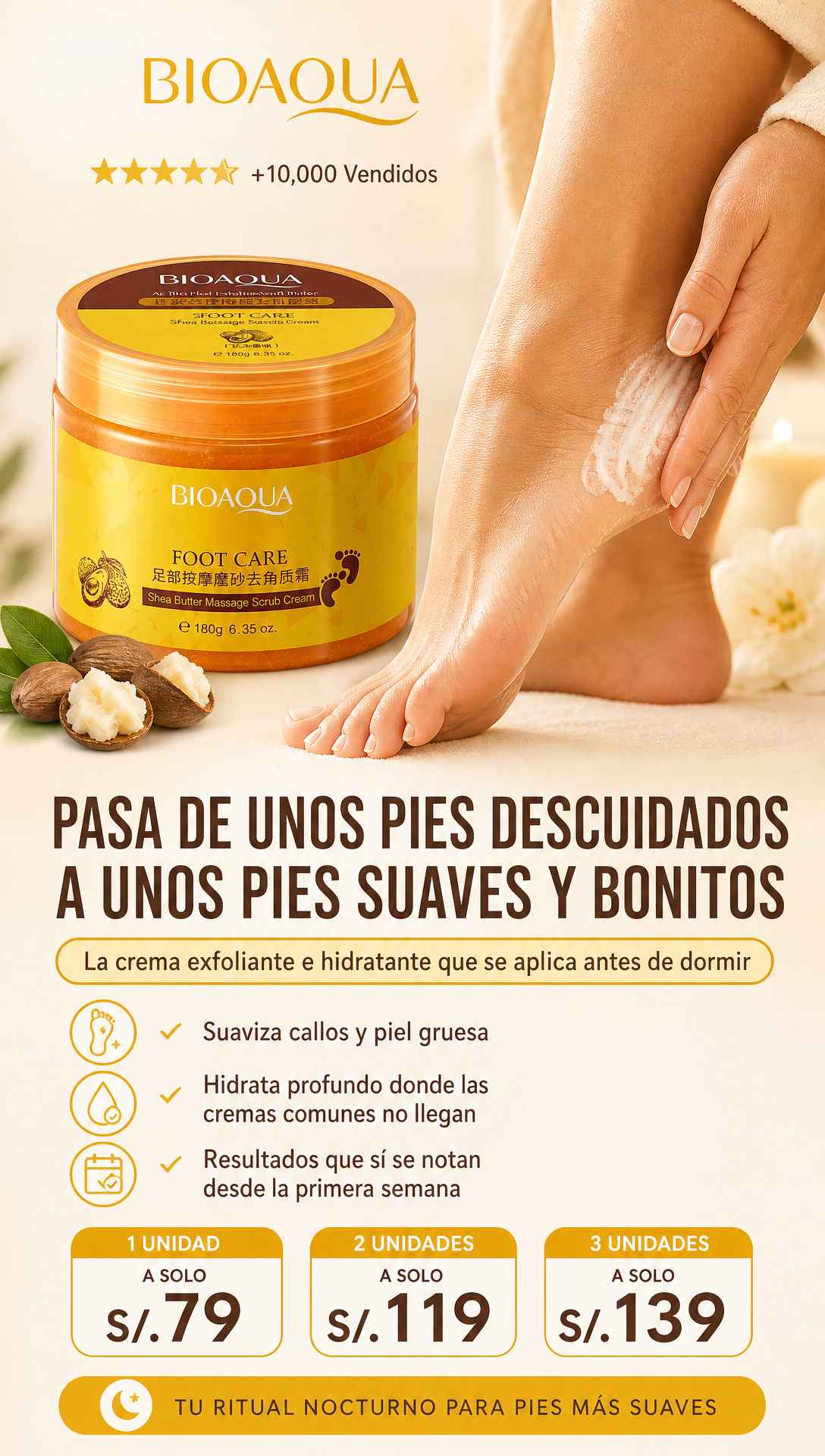 Crema exfoliante para pies