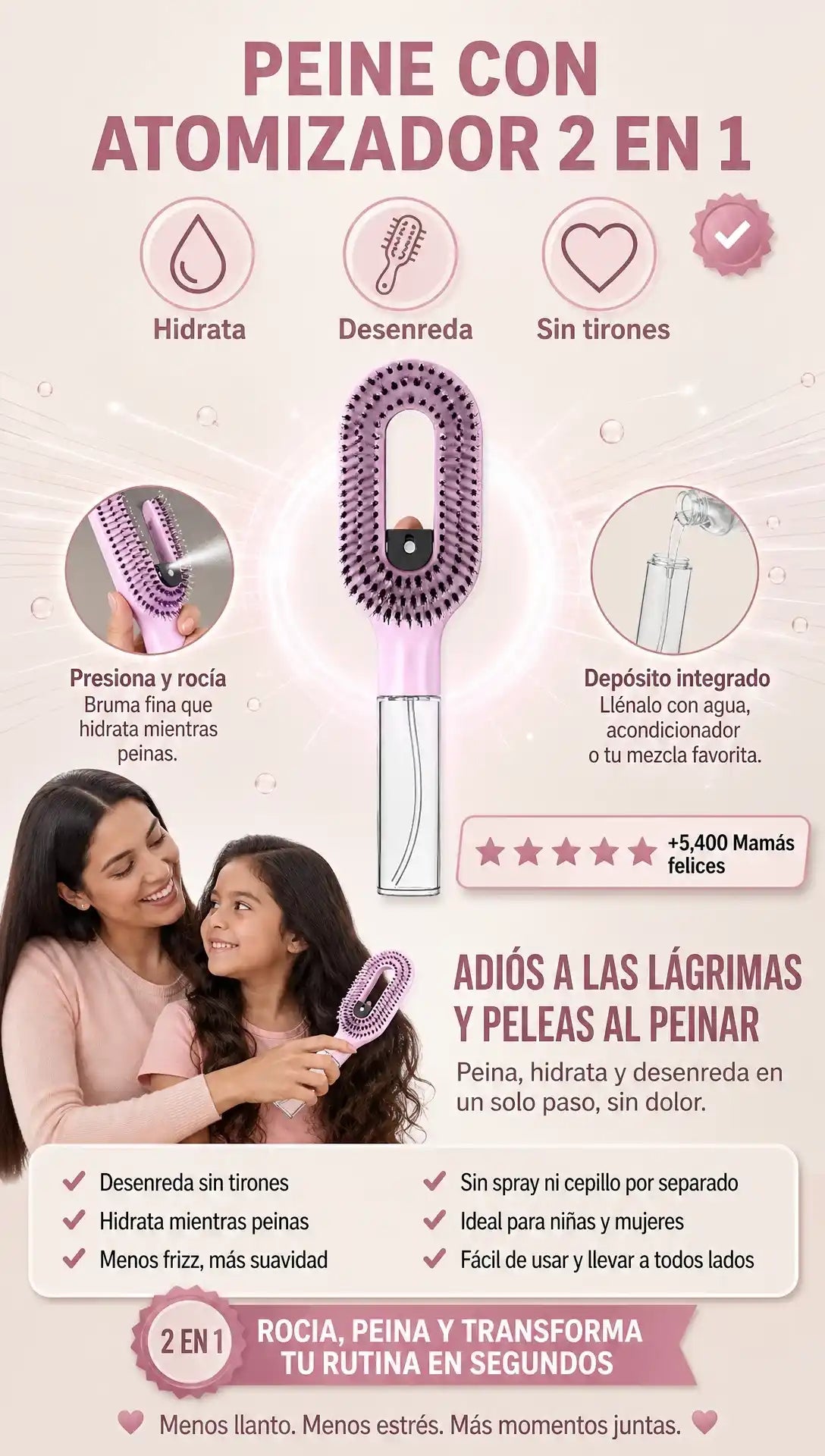 Peine con Atomizador 2 en 1 👩🍼