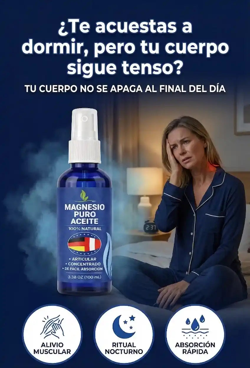 Aceite de Magnesio Puro Natural para Descanso y Relajacion 🍃💤